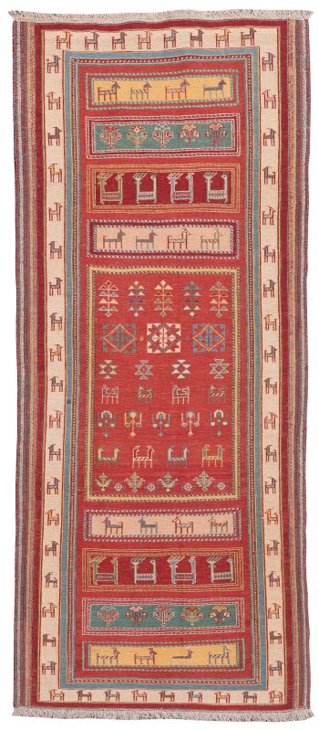 Bild von Afschar-Tabii aus Persien in der Größe 227 x 98 cm