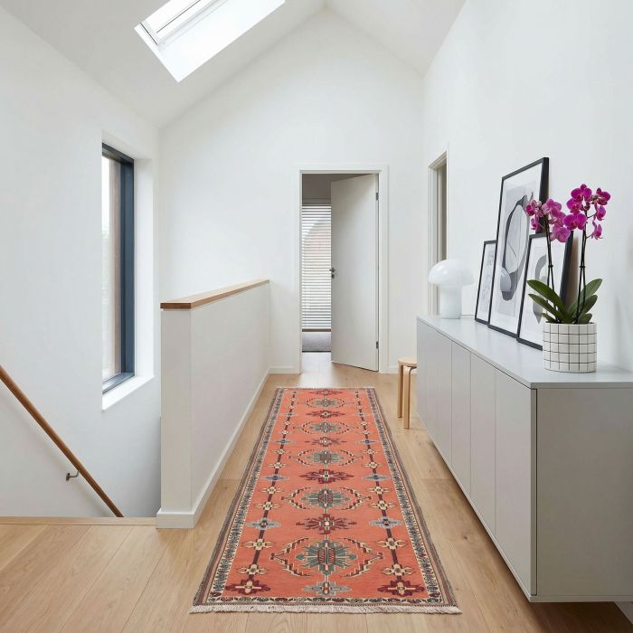 handgewebter Sumackkelim Afschar-Tabii aus Persien Maß 265x70 cm