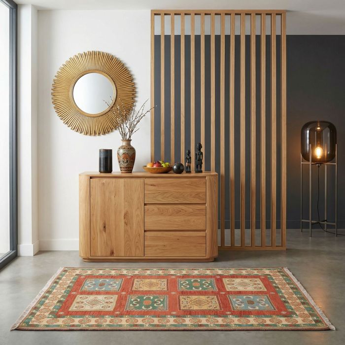 handgewebter Sumackkelim Afschar-Tabii aus Persien Maß 143x100 cm