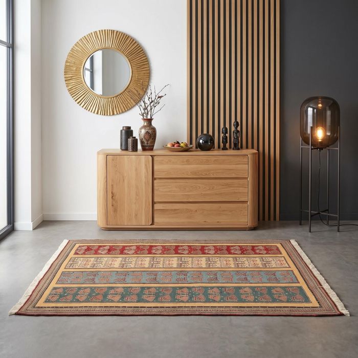 handgewebter Sumackkelim Afschar-Tabii aus Persien Maß 175x120 cm