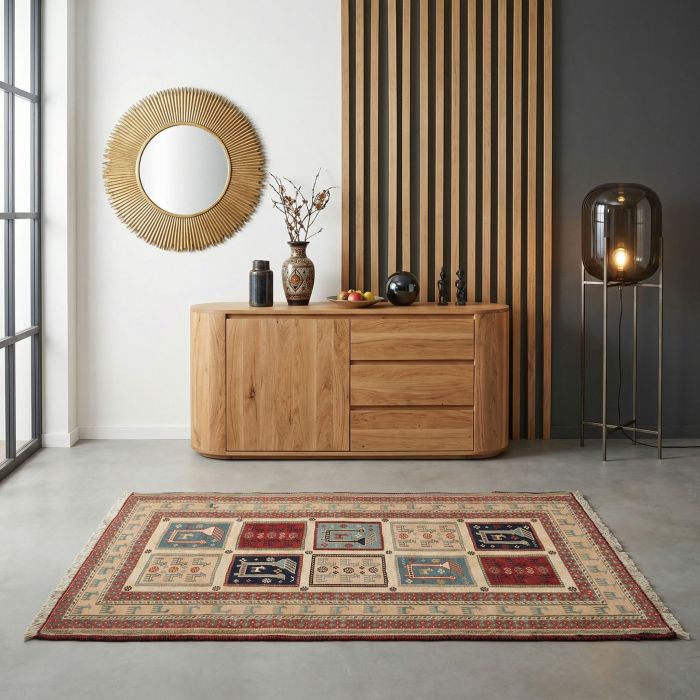 handgewebter Sumackkelim Afschar-Tabii aus Persien Maß 145x99 cm