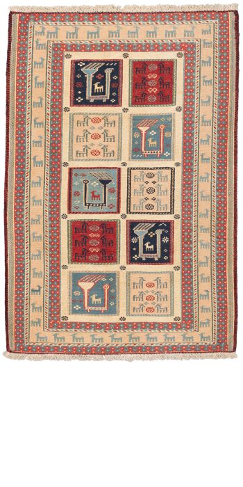 Bild von Afschar-Tabii aus Persien in der Größe 145 x 99 cm