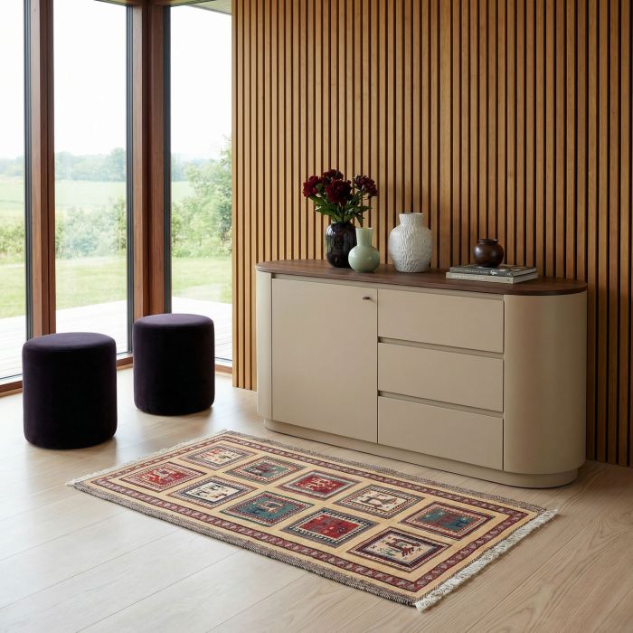 handgewebter Sumackkelim Afschar-Tabii aus Persien Maß 145x72 cm