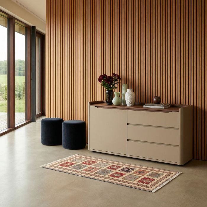 handgewebter Sumackkelim Afschar-Tabii aus Persien Maß 151x67 cm