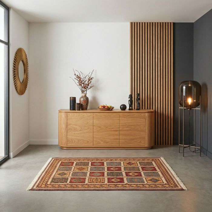 handgewebter Sumackkelim Afschar-Tabii aus Persien Maß 134x101 cm