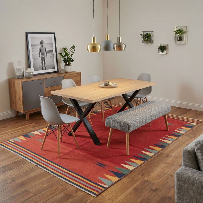 handgewebter Kelim Afschar-Kamo aus Persien Maß 285x184 cm