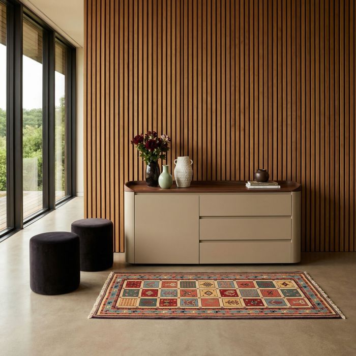 handgewebter Sumackkelim Afschar-Tabii aus Persien Maß 156x77 cm