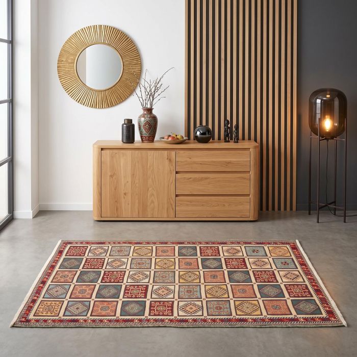 handgewebter Sumackkelim Afschar-Tabii aus Persien Maß 200x104 cm