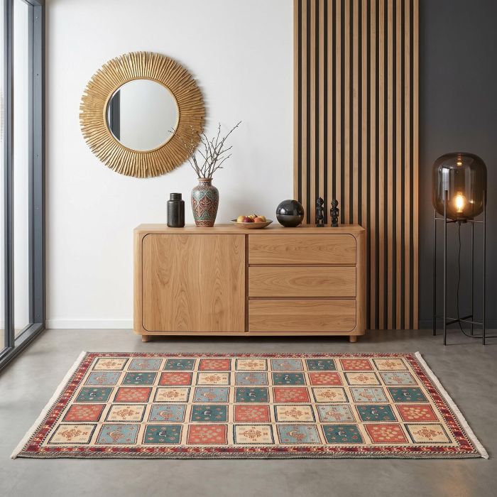 handgewebter Sumackkelim Afschar-Tabii aus Persien Maß 180x108 cm