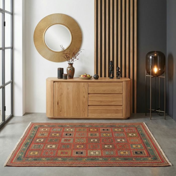 handgewebter Sumackkelim Afschar-Tabii aus Persien Maß 177x134 cm