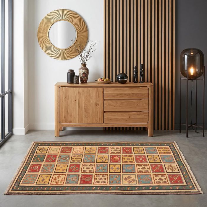 handgewebter Sumackkelim Afschar-Tabii aus Persien Maß 197x108 cm