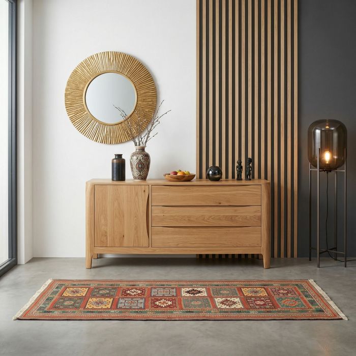 handgewebter Sumackkelim Afschar-Tabii aus Persien Maß 193x78 cm