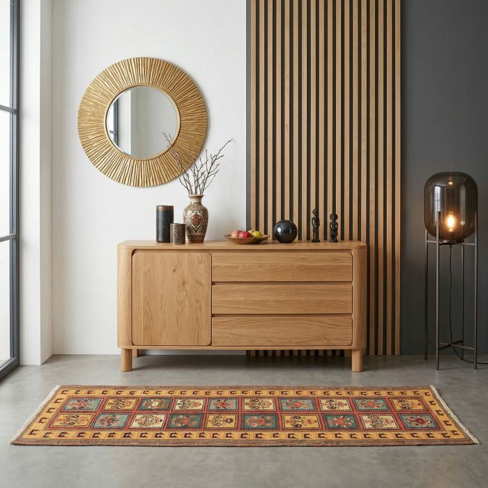 handgewebter Sumackkelim Afschar-Tabii aus Persien Maß 195x73 cm