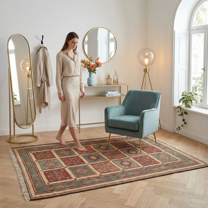 handgewebter Sumackkelim Afschar-Tabii aus Persien Maß 160x128 cm