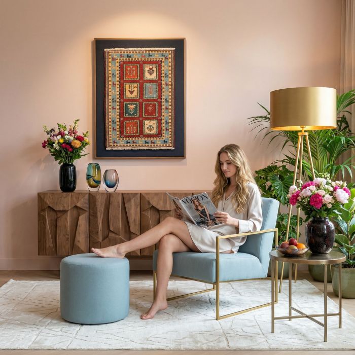 handgewebter Sumackkelim Afschar-Tabii aus Persien Maß 86x63 cm