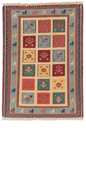 Bild von Afschar-Tabii aus Persien in der Größe 98 x 70 cm