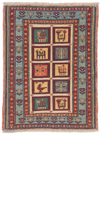 Bild von Afschar-Tabii aus Persien in der Größe 92 x 70 cm