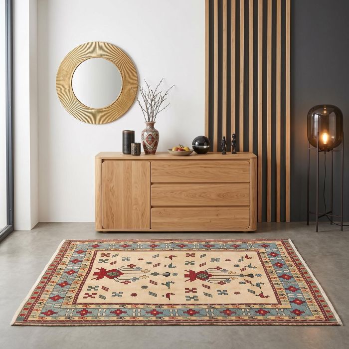 handgewebter Sumackkelim Afschar-Tabii aus Persien Maß 193x153 cm