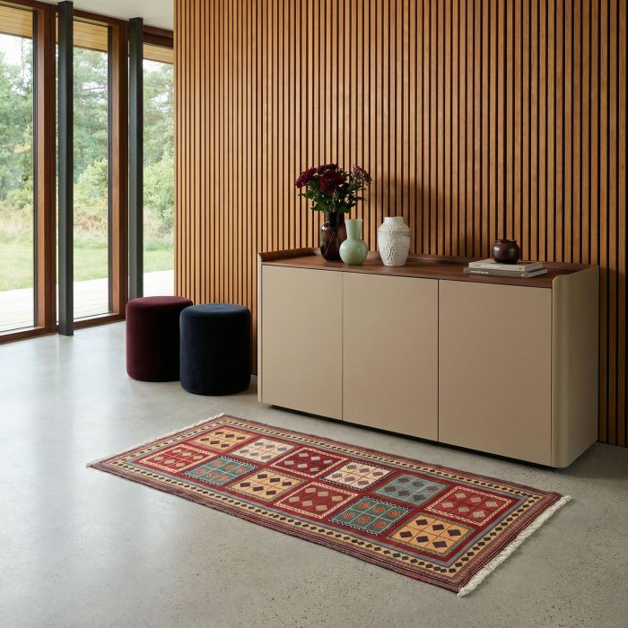 handgewebter Sumackkelim Afschar-Tabii aus Persien Maß 156x67 cm