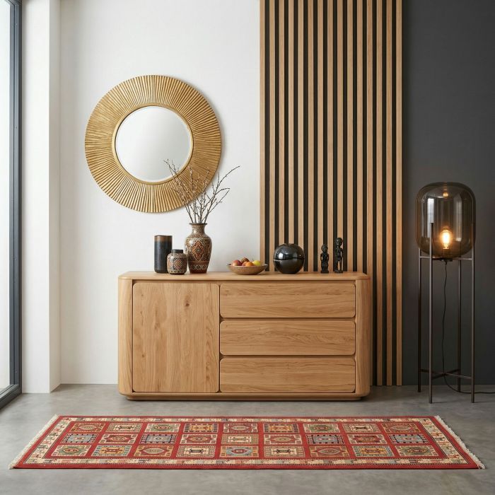 handgewebter Sumackkelim Afschar-Tabii aus Persien Maß 200x79 cm