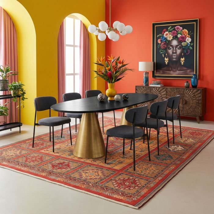 handgewebter Sumackkelim Afschar-Tabii aus Persien Maß 328x246 cm