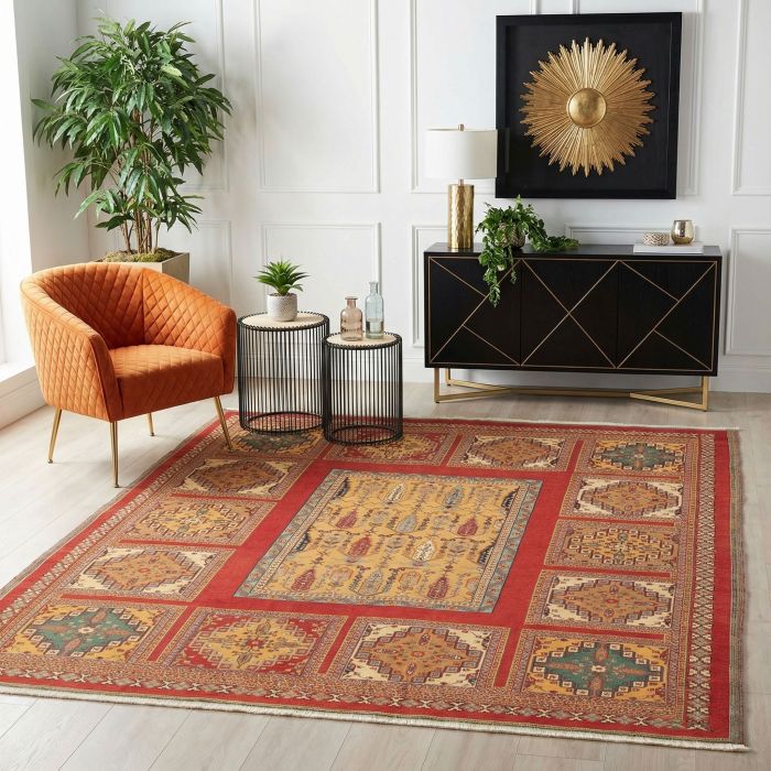 handgewebter Sumackkelim Afschar-Tabii aus Persien Maß 235x207 cm