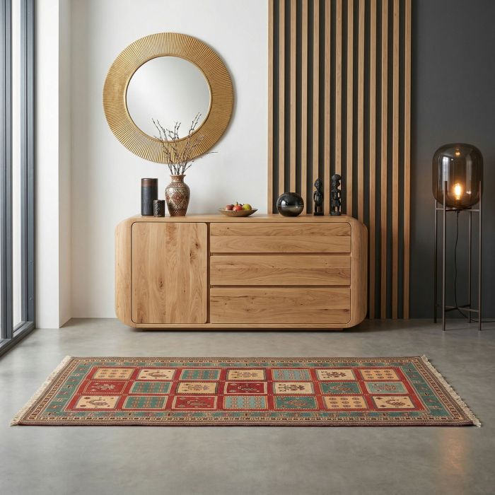 handgewebter Sumackkelim Afschar-Tabii aus Persien Maß 203x83 cm