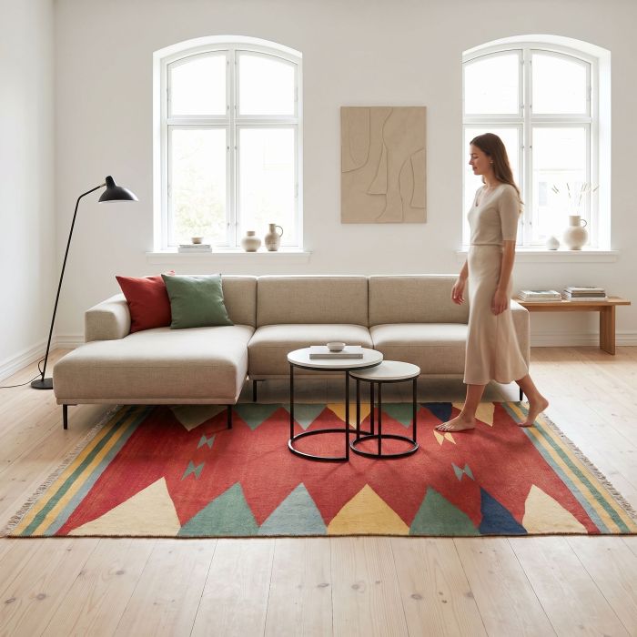 handgewebter Kelim Afschar-Kamo aus Persien Maß 267x190 cm