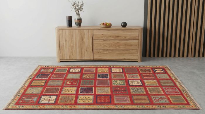 handgewebter Sumackkelim Afschar-Tabii aus Persien Maß 200x145 cm