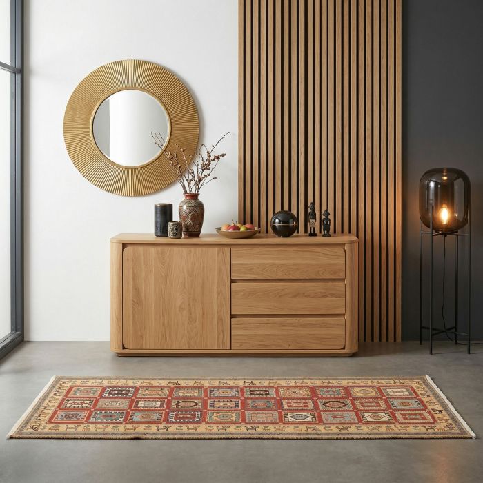 handgewebter Sumackkelim Afschar-Tabii aus Persien Maß 240x83 cm