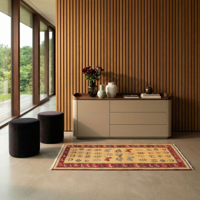 handgewebter Sumackkelim Afschar-Tabii aus Persien Maß 155x77 cm