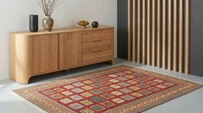 handgewebter Sumackkelim Afschar-Tabii aus Persien Maß 200x147 cm