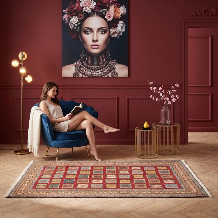 handgewebter Sumackkelim Afschar-Tabii aus Persien Maß 200x147 cm