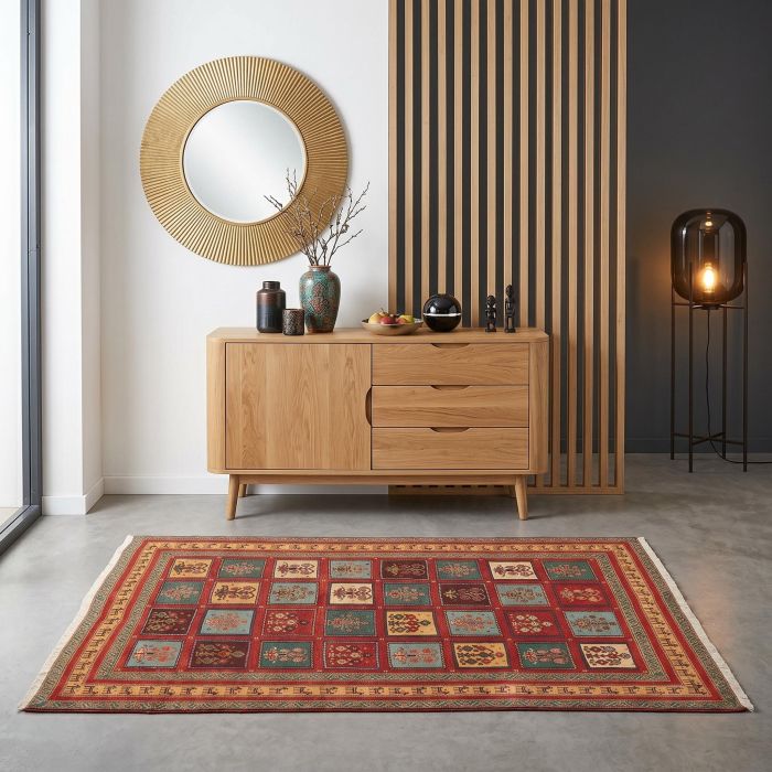 handgewebter Sumackkelim Afschar-Tabii aus Persien Maß 206x140 cm