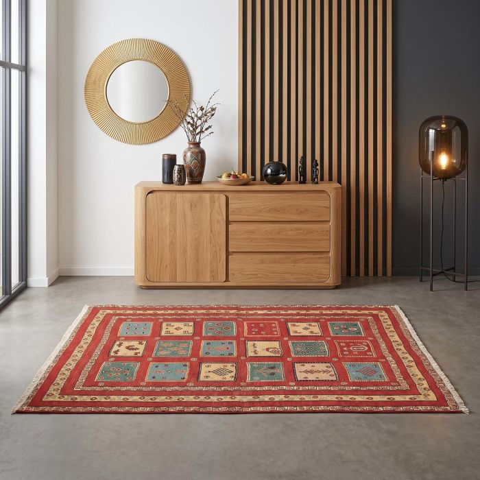 handgewebter Sumackkelim Afschar-Tabii aus Persien Maß 178x145 cm