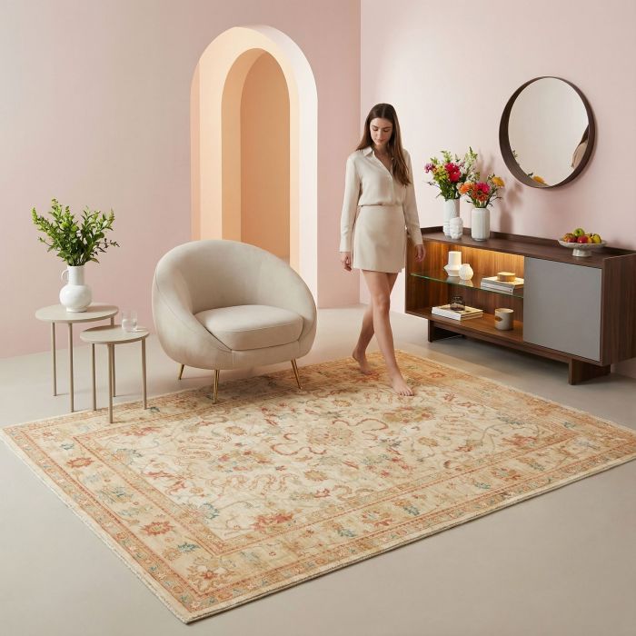 handgeknüpfter Orienteppich Ferahan aus Afghanistan Maß 216x172 cm