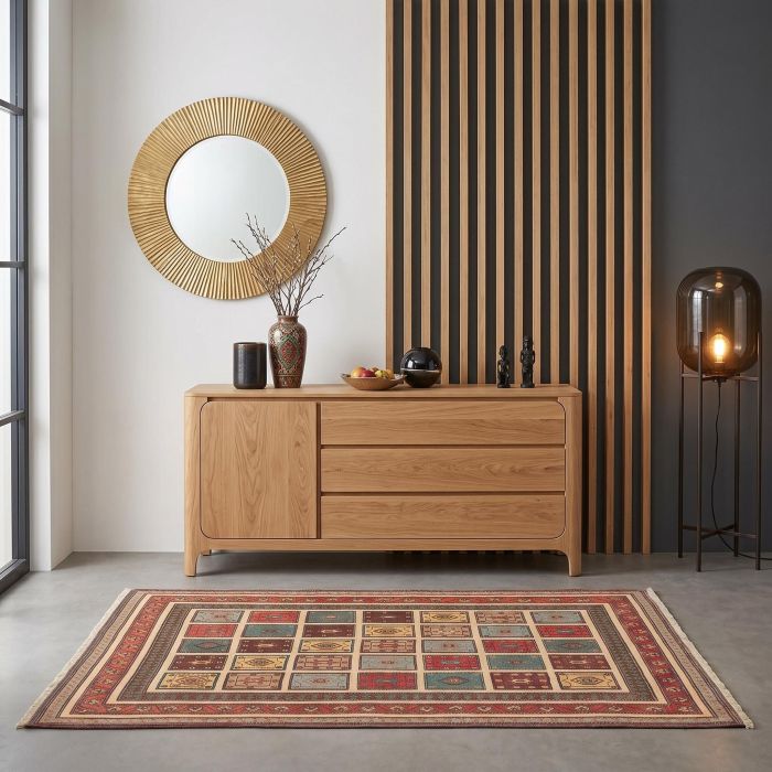 handgewebter Sumackkelim Afschar-Tabii aus Persien Maß 203x148 cm