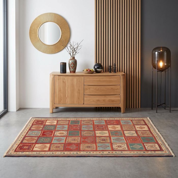 handgewebter Sumackkelim Afschar-Tabii aus Persien Maß 200x138 cm