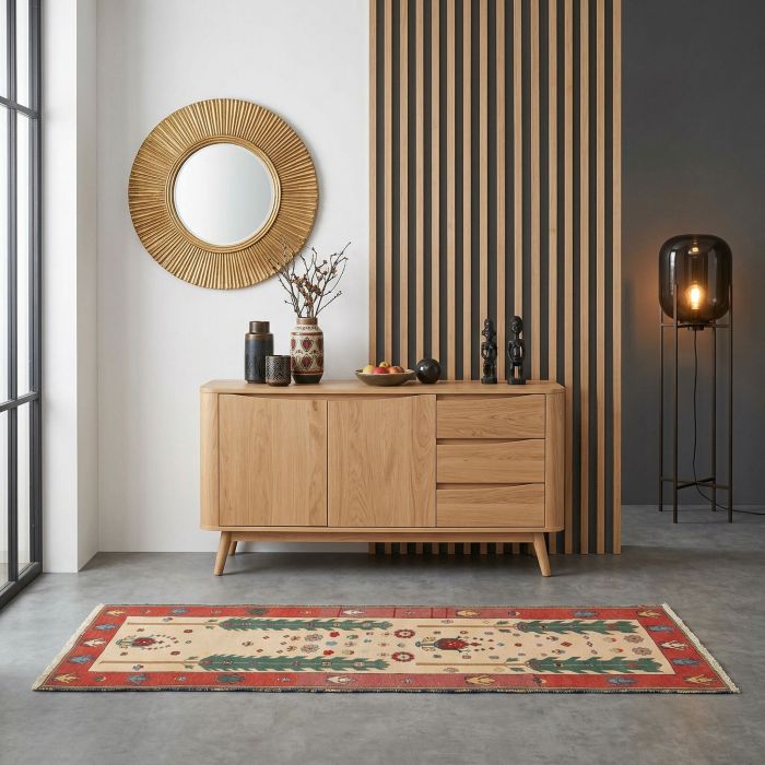 handgewebter Sumackkelim Afschar-Tabii aus Persien Maß 214x76 cm