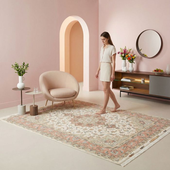 handgeknüpfter Orienteppich Täbriz aus Persien Maß 208x153 cm