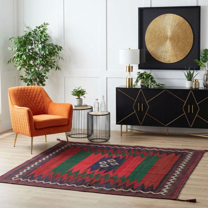 handgewebter Kelim Sofreh aus Persien Maß 143x137 cm