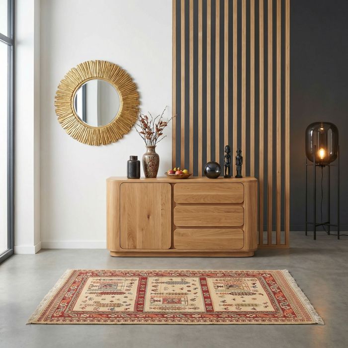 handgewebter Sumackkelim Afschar-Tabii aus Persien Maß 130x95 cm