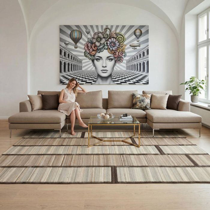 handgewebter Kelim Tavis aus Afghanistan Maß 388x298 cm
