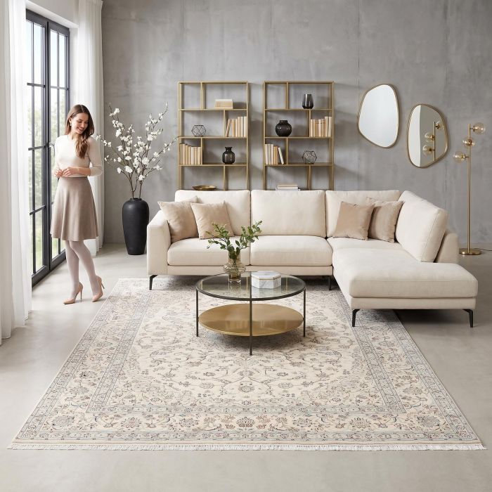 handgeknüpfter Orienteppich Nain aus Persien Maß 350x240 cm