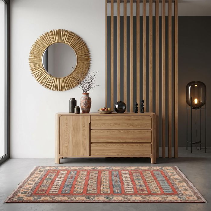 handgewebter Sumackkelim Afschar-Tabii aus Persien Maß 177x117 cm