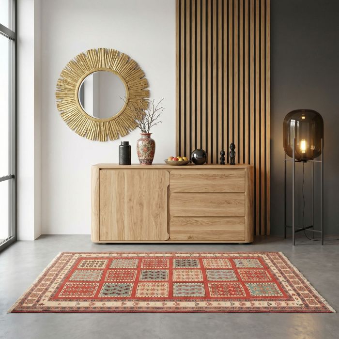 handgewebter Sumackkelim Afschar-Tabii aus Persien Maß 156x106 cm