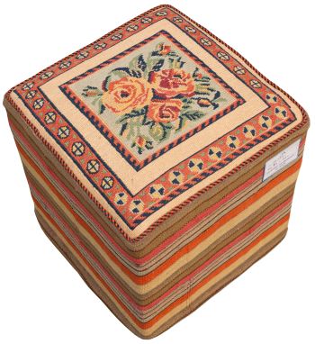 Bild von Afschar-Tabii-Sitzwürfel aus Persien in der Größe 45 x 45 cm