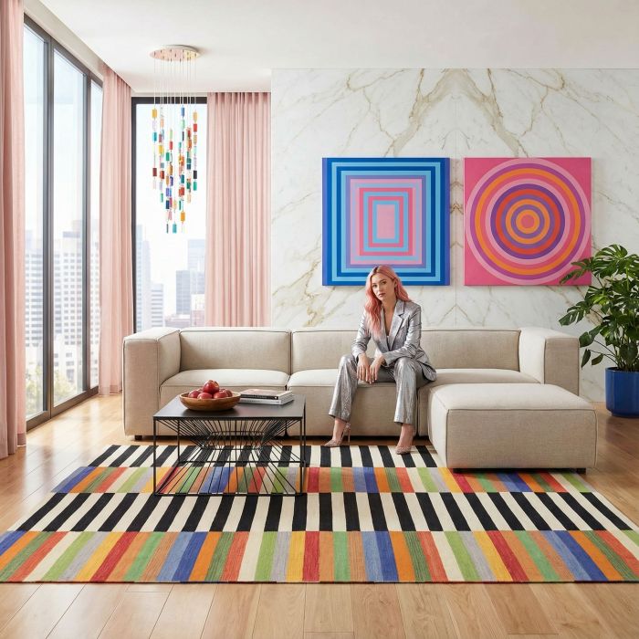 handgewebter Kelim Tavis aus Afghanistan Maß 298x254 cm