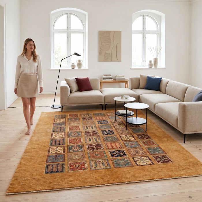 handgeknüpfter Orienteppich Ferahan-Bachtiari aus Afghanistan Maß 296x203 cm