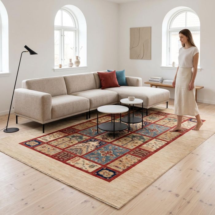 handgeknüpfter Orienteppich Ferahan-Bachtiari aus Afghanistan Maß 313x205 cm